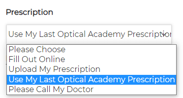 Optical Academy Prescription 